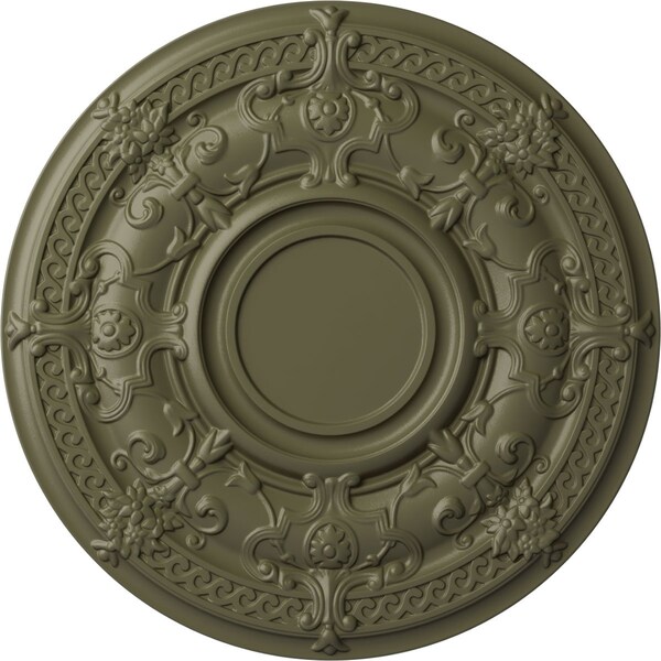 Ekena Millwork Dauphine Ceiling Medallion (Fits Canopies up to 13 1/4"), 33 7/8"OD x 1 3/8"P, Spartan Stone CM33DASSF - main